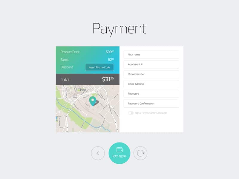 The Best Collection of Free Forms PSD 55 Payment Input Form