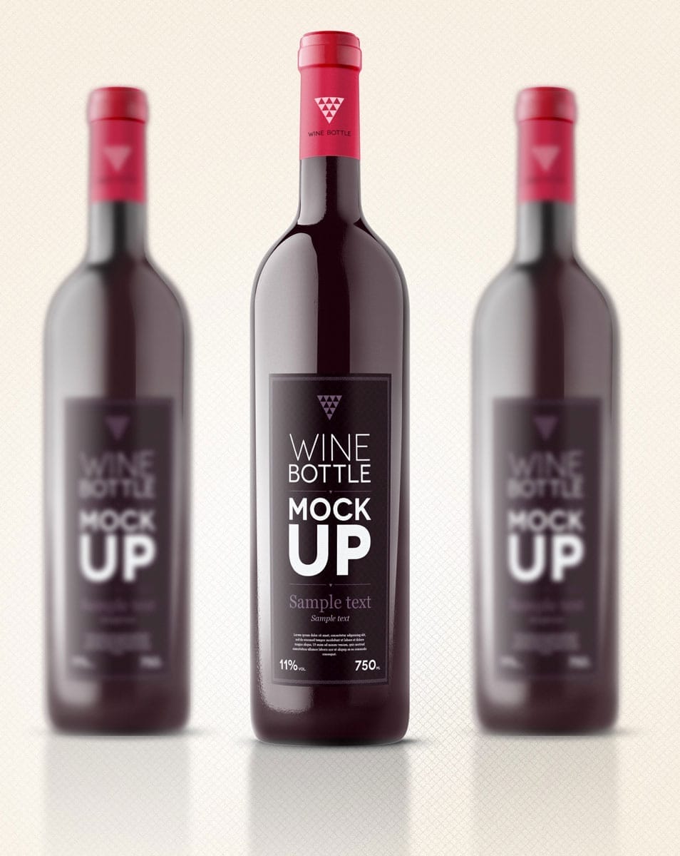 Psd Wine Bottle Mockup Template 