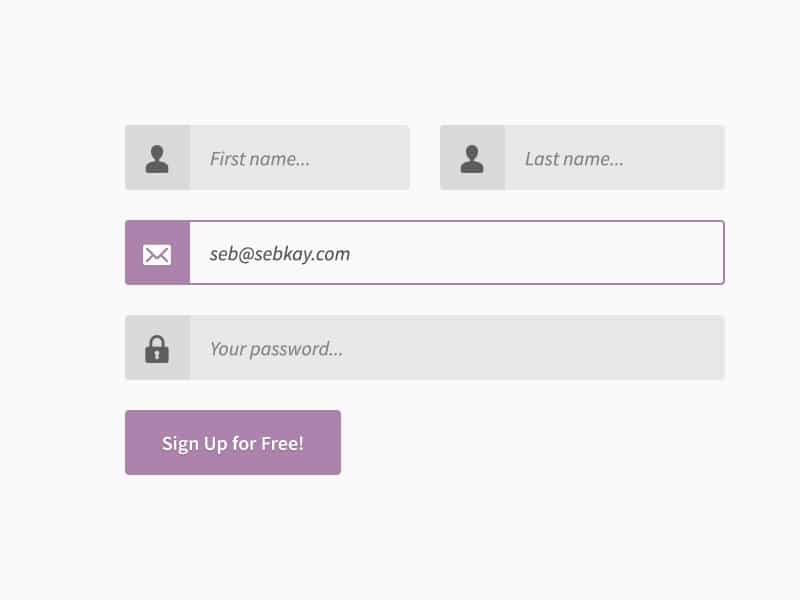 Purple Themed Login Form PSD