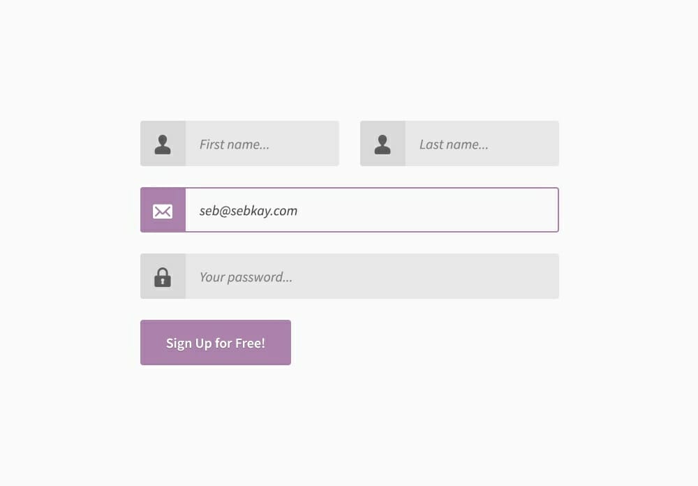 Purple Themed Login Form