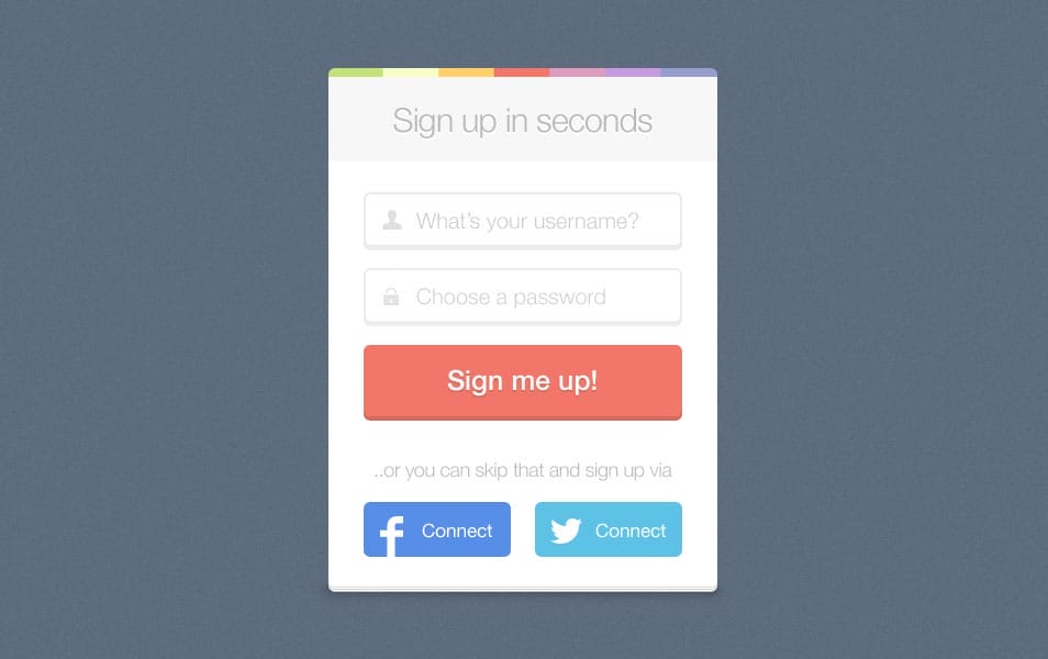Sign up Free PSD Sign up Free PSD