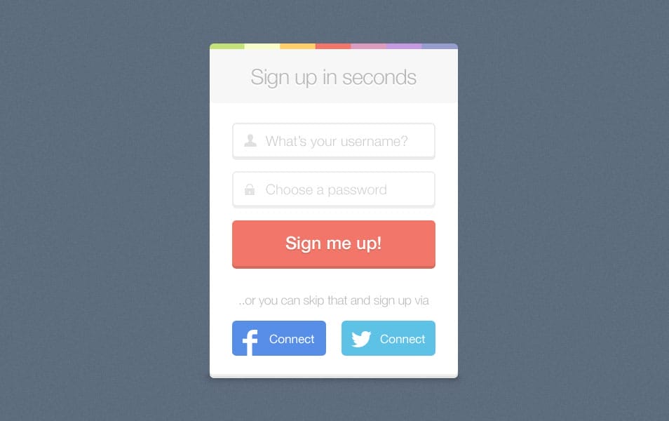 Sign up Free PSD