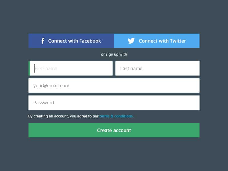The Best Collection of Free Forms PSD 42 Sign up form psd