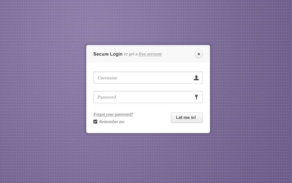 Simple Login Form PSD