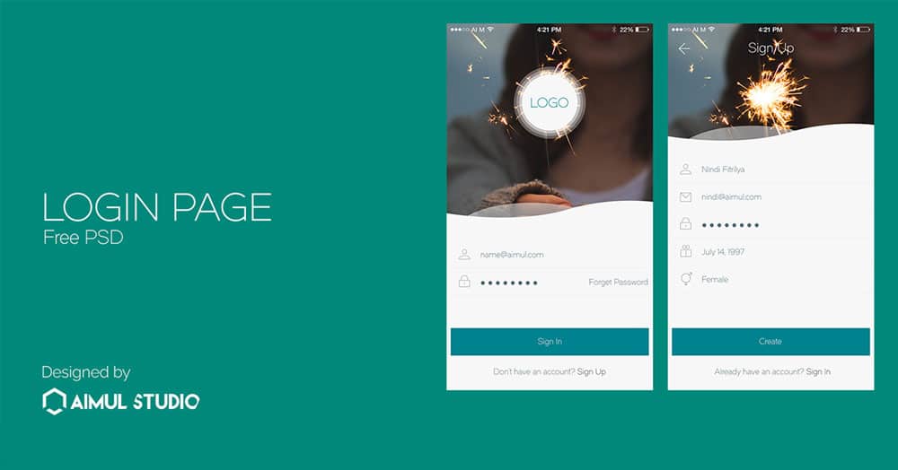 The Best Collection of Free Forms PSD 22 Simple Login Page PSD