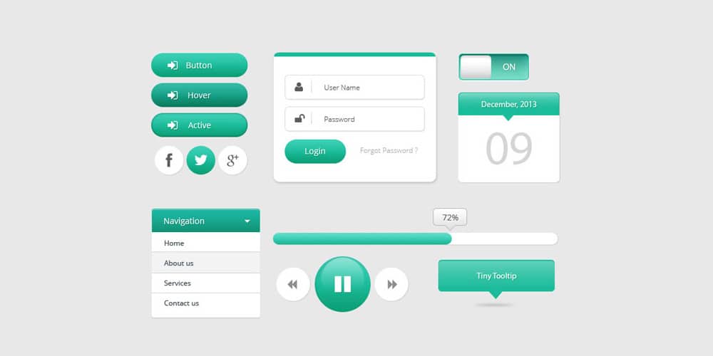 200+ Latest Free UI Kit PSD Collection 116 Simple UI Kit