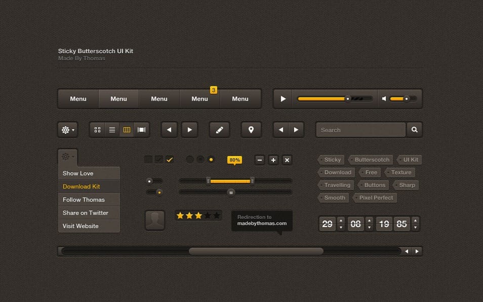 Sticky Butterscotch UI Kit PSD Sticky Butterscotch UI Kit PSD