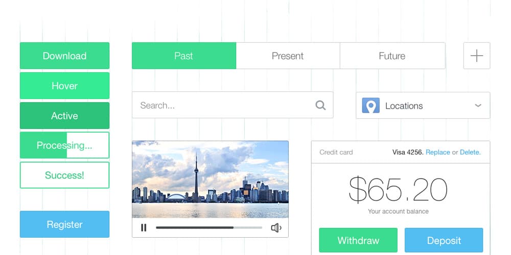 200+ Latest Free UI Kit PSD Collection 125 Thin and Bright UI Kit