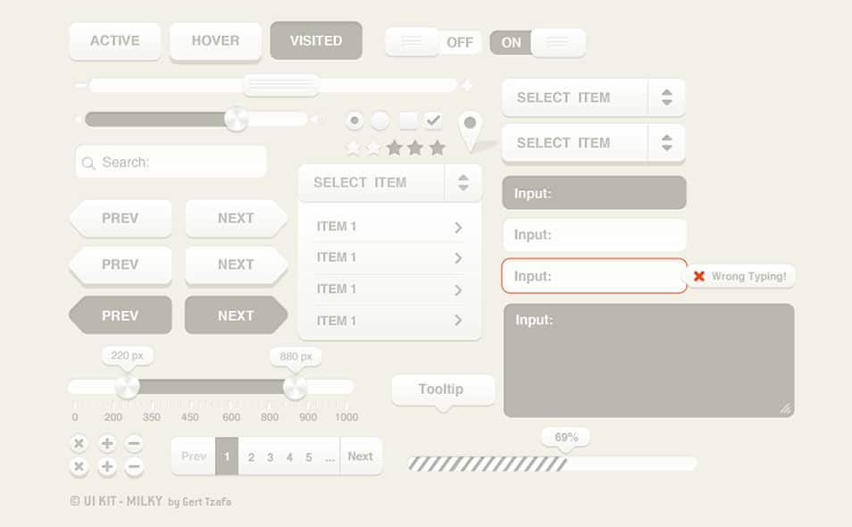 UI Kit Milky PSD UI Kit Milky PSD