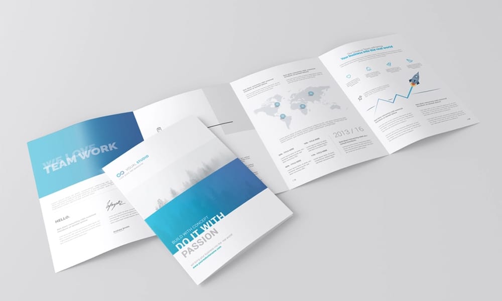 The Ultimate Collection of 2000+ Free Mockup Templates PSD Designs 330 A4 4-Fold Brochure Mockup PSD