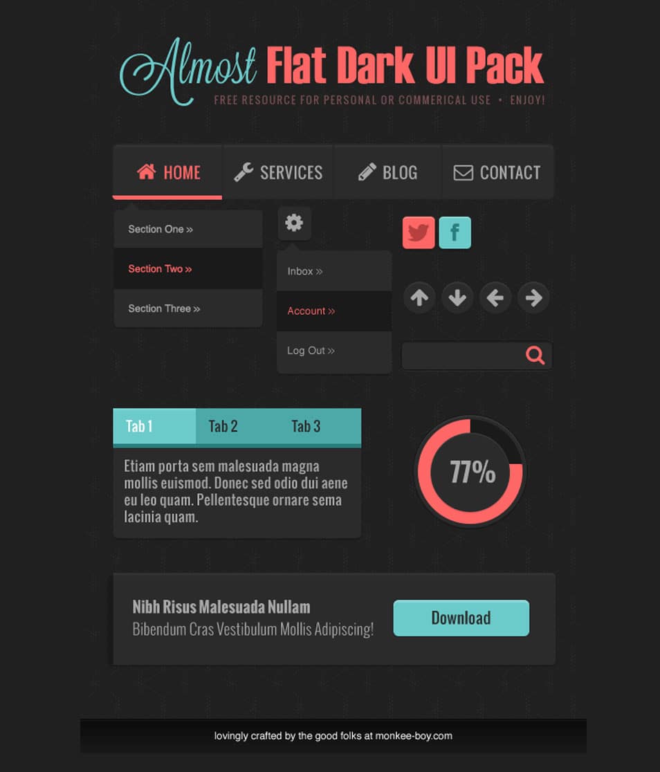 Almost Flat Dark UI Pack Almost Flat Dark UI Pack