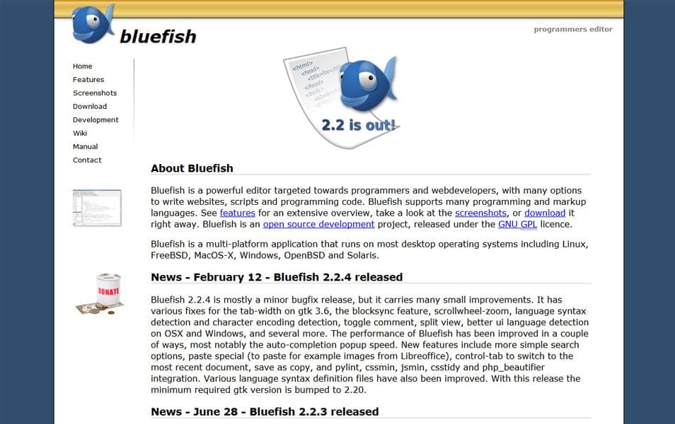 Best Free Code Editors For Developers 46 Bluefish