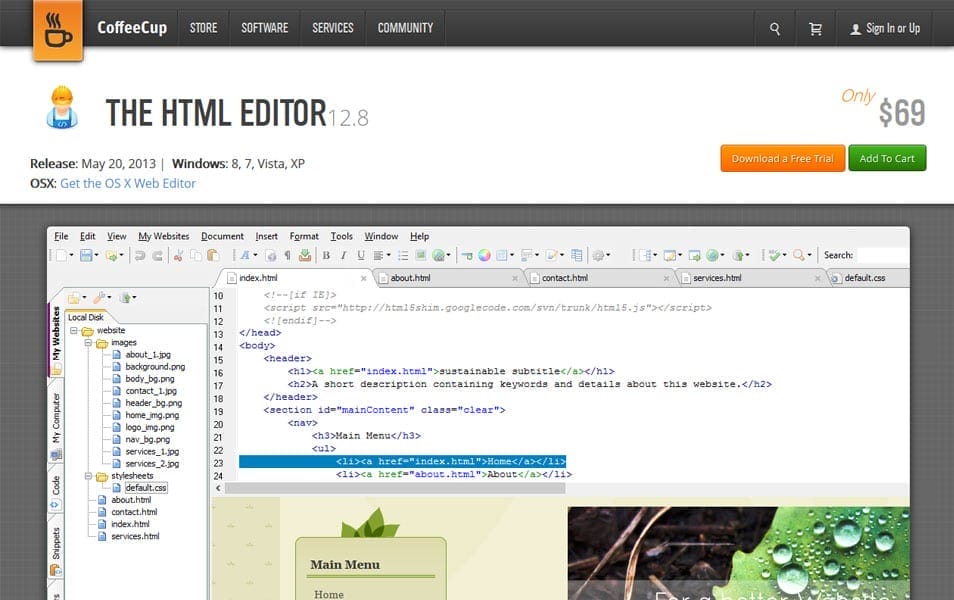 Best Free Code Editors For Developers 47 CoffeeCup HTML Editor
