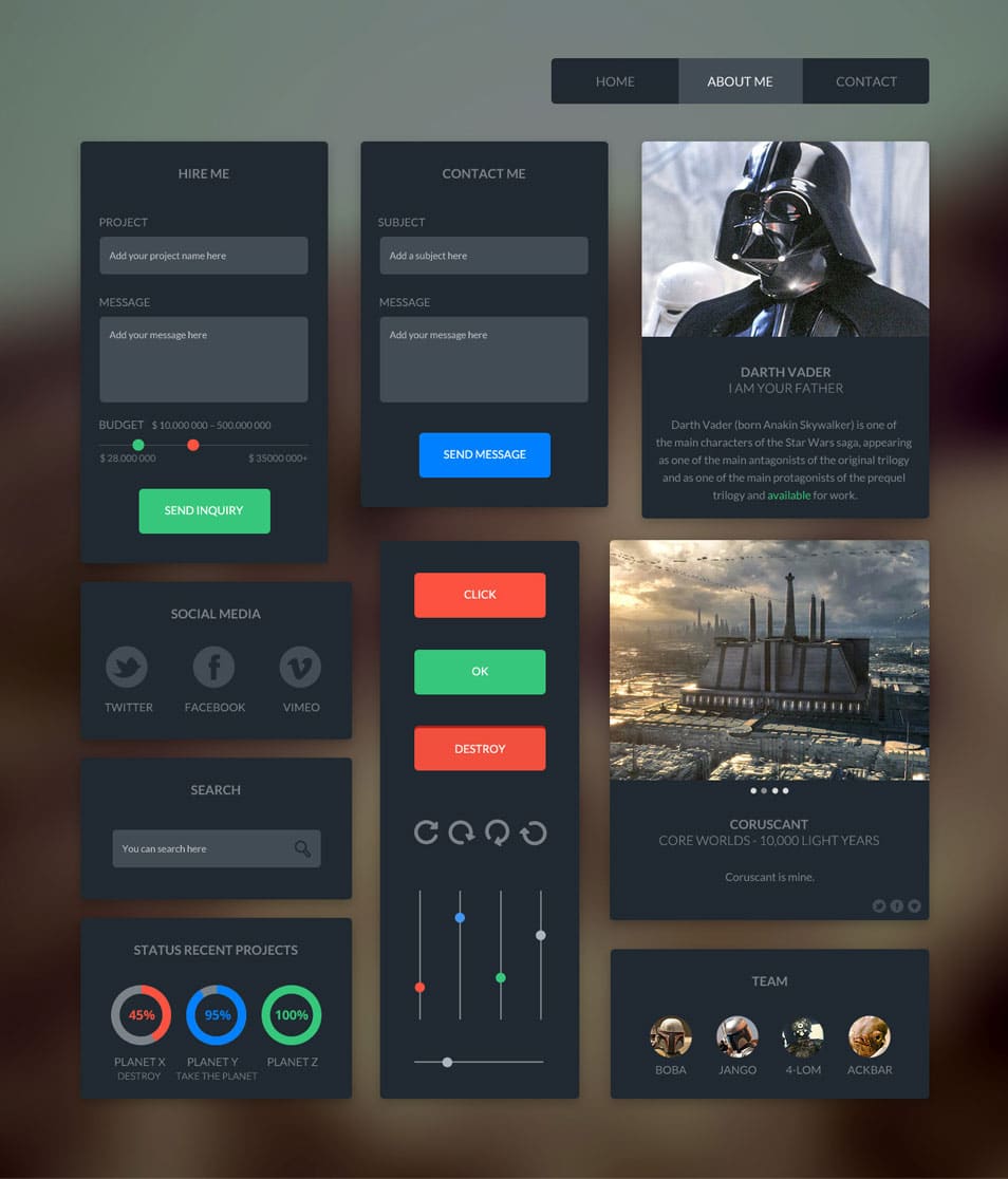 Dark UI Kit Dark UI Kit