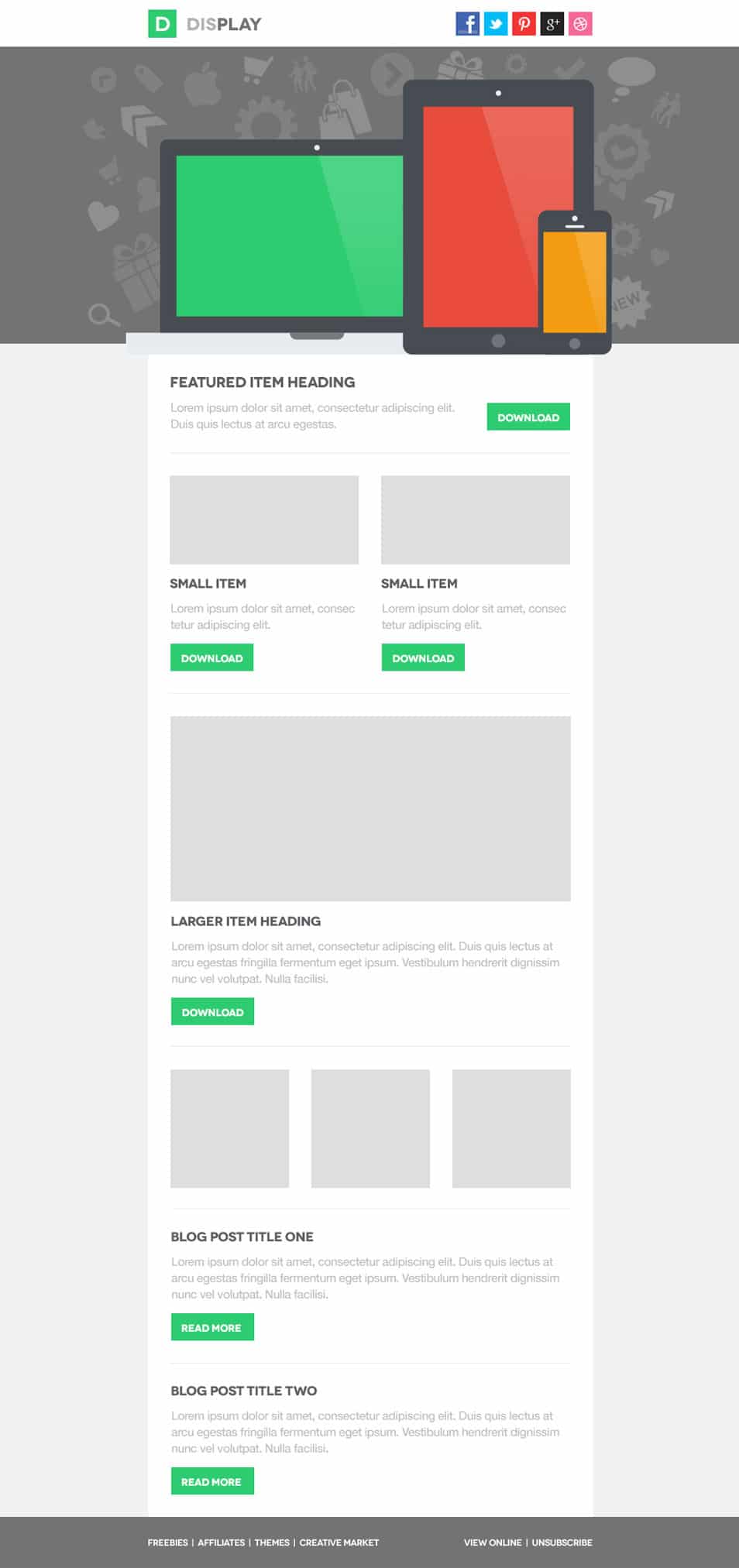 Good Collection of free Email Newsletter Design Templates PSD 2 Display Email PSD Template