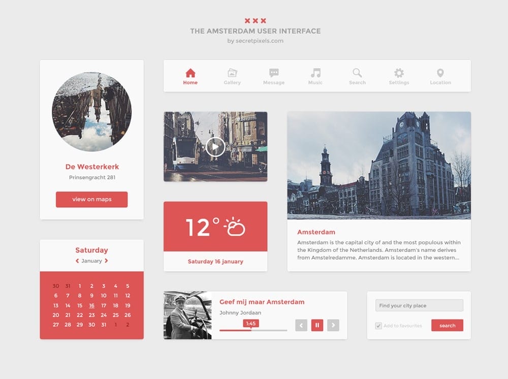 50+ Free Flat style UI Kits 45 Flat UI kit