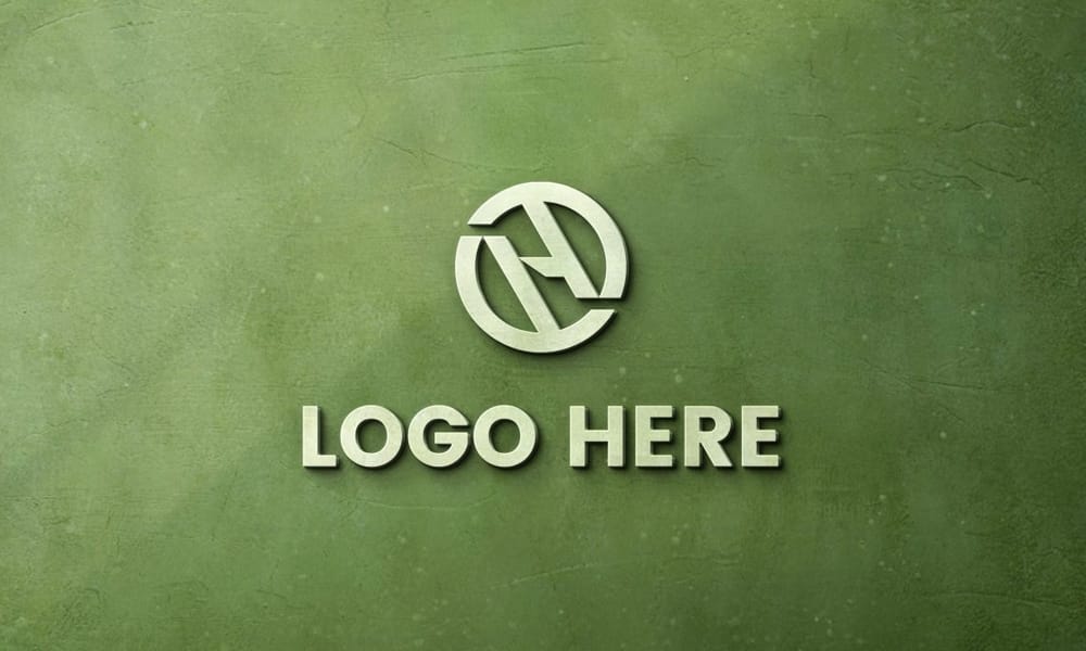 The Ultimate Collection of 2000+ Free Mockup Templates PSD Designs 179 Free 3D Logo Mockup on Green Wall