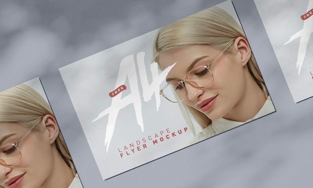 The Ultimate Collection of 2000+ Free Mockup Templates PSD Designs 375 Free A4 Landscape Flyer Mockup PSD