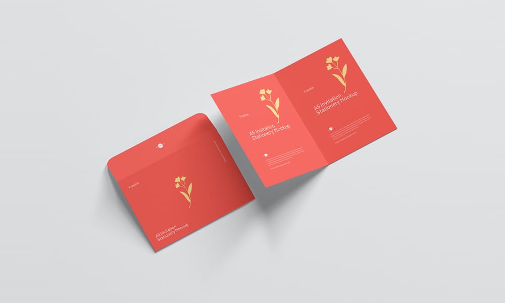 The Ultimate Collection of 2000+ Free Mockup Templates PSD Designs 151 Free A5 Invitation Stationery Mockup PSD