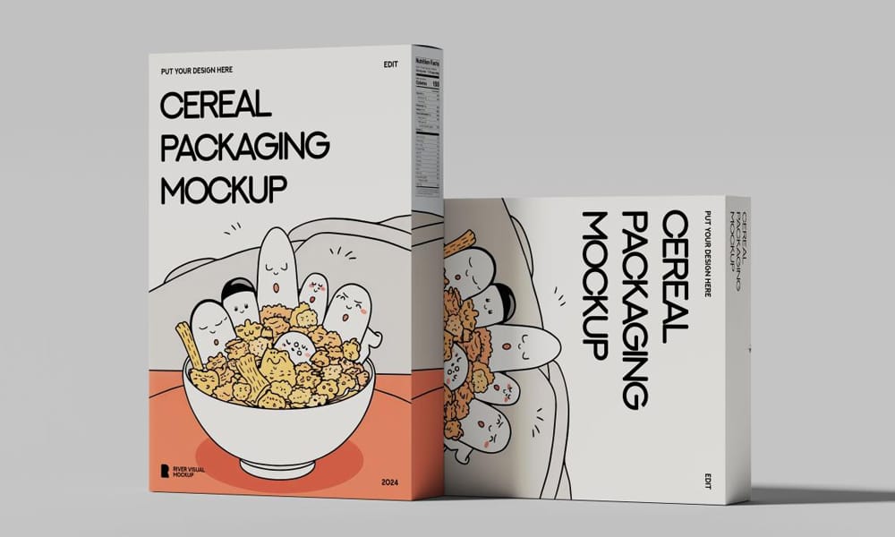 The Ultimate Collection of 2000+ Free Mockup Templates PSD Designs 648 Free Cereal Box Mockup PSD