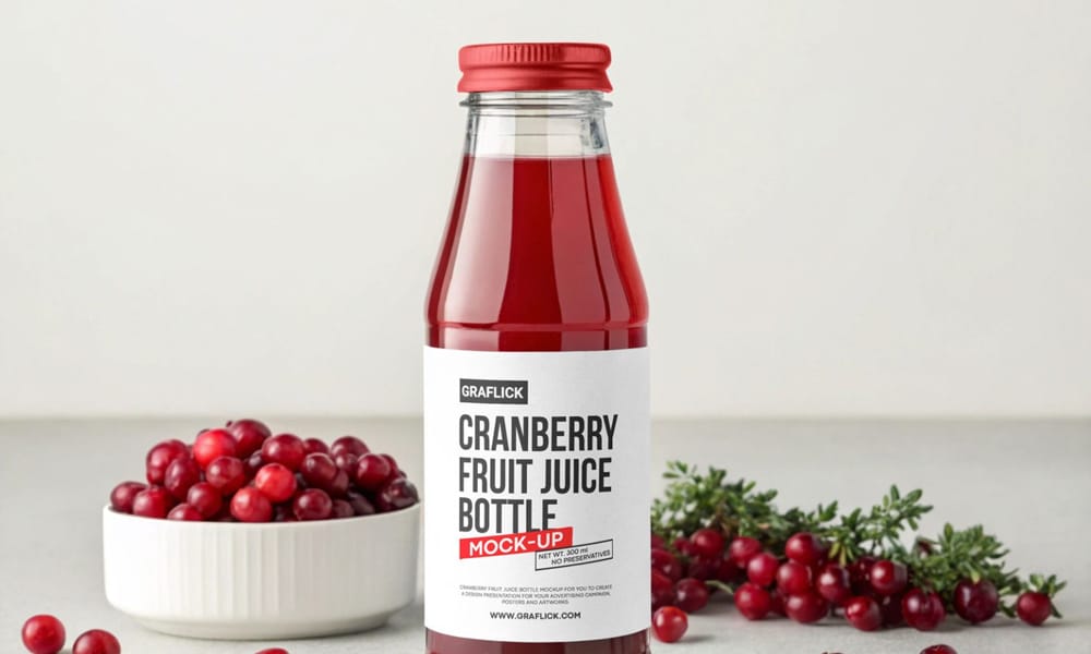 The Ultimate Collection of 2000+ Free Mockup Templates PSD Designs 518 Free Cranberry Juice Bottle Mockup PSD