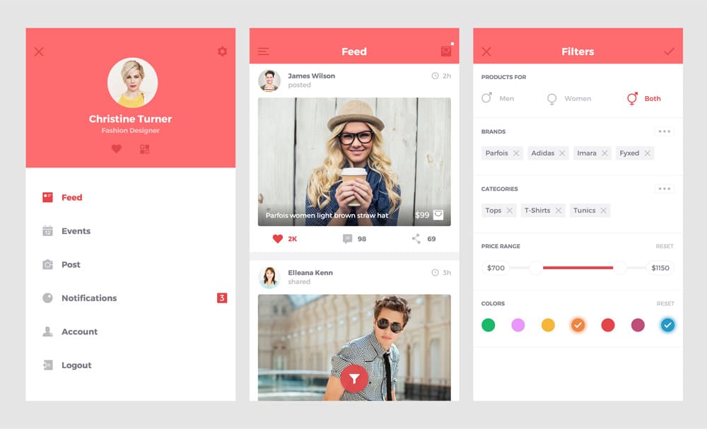 50+ Free Flat style UI Kits 9 Free Ecommerce UI Kit PSD