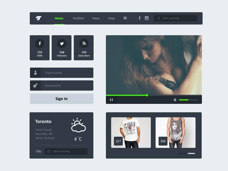 50+ Free Flat style UI Kits 20 Free Flat UI Kit PSD