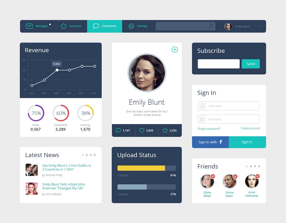 Free Flat UI Kit