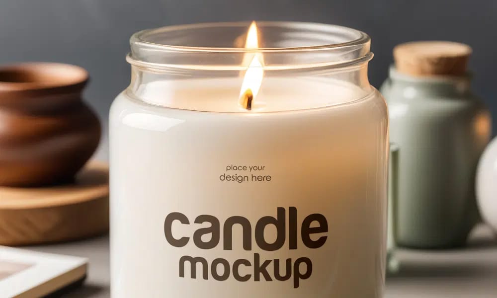 The Ultimate Collection of 2000+ Free Mockup Templates PSD Designs 670 Free Glass Jar with Candle Mockup PSD