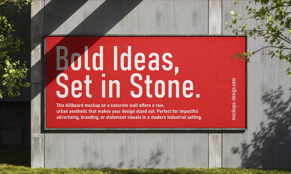 The Ultimate Collection of 2000+ Free Mockup Templates PSD Designs 478 Free Industrial Concrete Billboard Mockup PSD