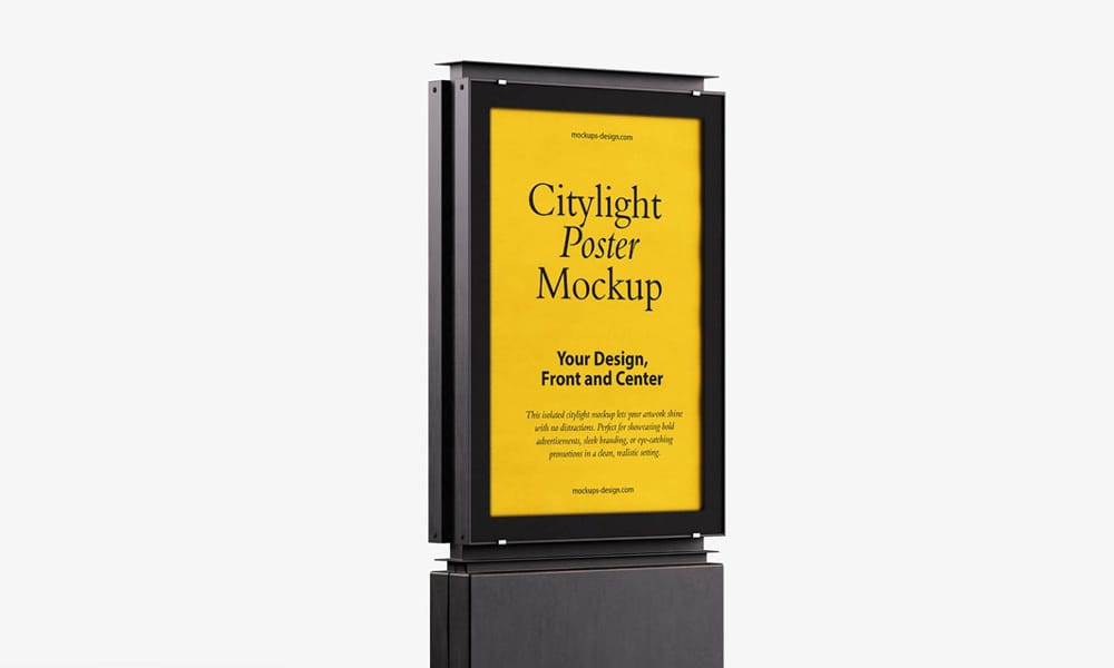 The Ultimate Collection of 2000+ Free Mockup Templates PSD Designs 395 Free Isolated Citylight Poster Mockup PSD