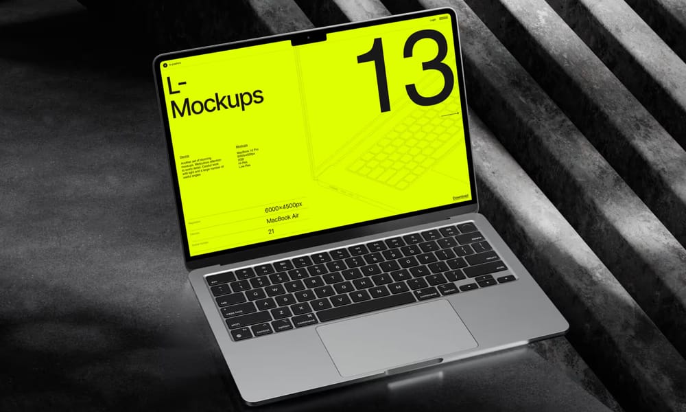 The Ultimate Collection of 2000+ Free Mockup Templates PSD Designs 28 Free MacBook Air Mockup with Minimalist Display PSD