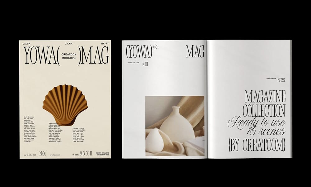 The Ultimate Collection of 2000+ Free Mockup Templates PSD Designs 450 Free Magazine Mockups On Isolated Black Background