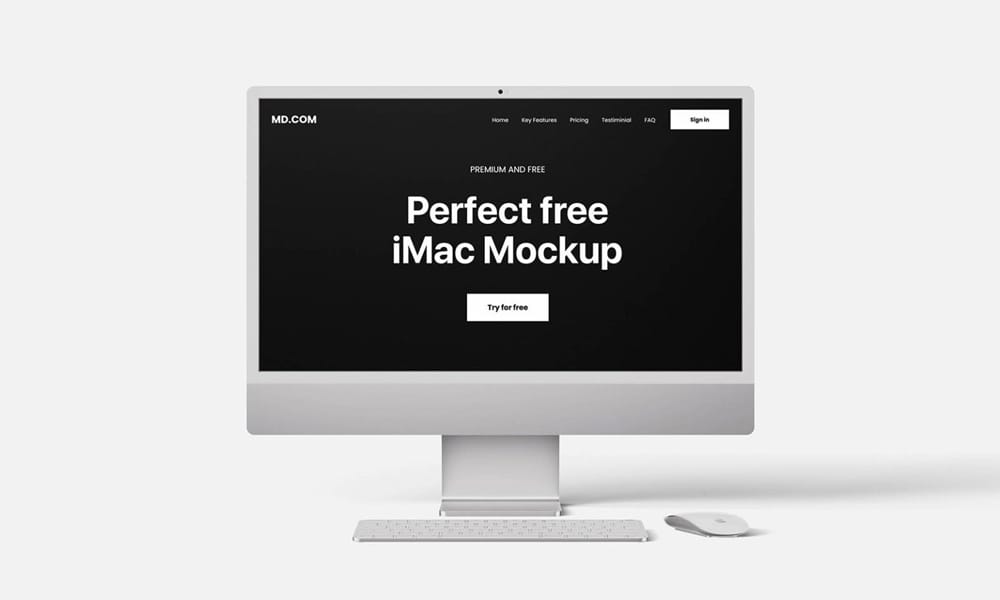 The Ultimate Collection of 2000+ Free Mockup Templates PSD Designs 1 Free Minimal iMac Mockup PSD