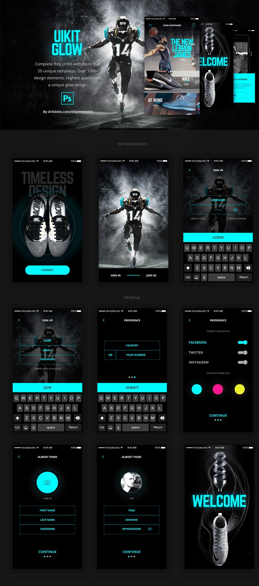 50+ Free Flat style UI Kits 4 Free Mobile UI Kit PSD
