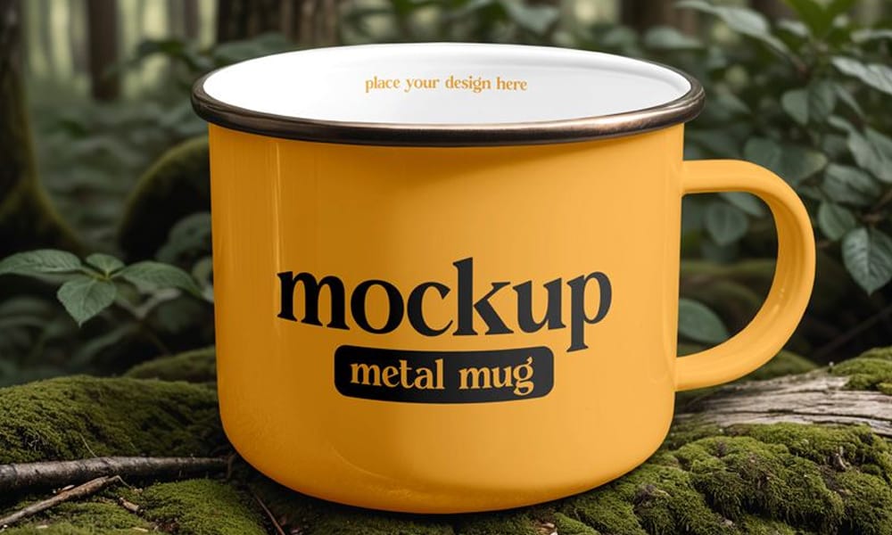 The Ultimate Collection of 2000+ Free Mockup Templates PSD Designs 632 Free Outdoor Metal Mug Mockup PSD