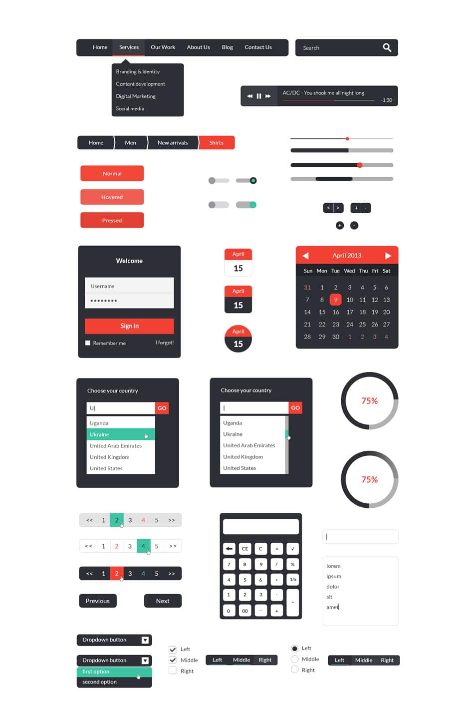 Free PSD UI Kit Free PSD UI Kit