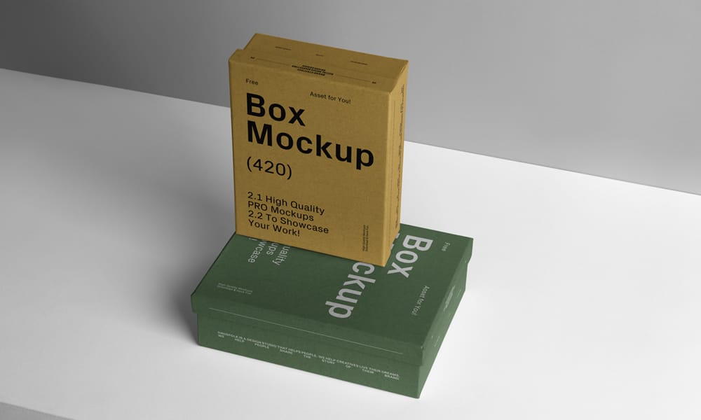 The Ultimate Collection of 2000+ Free Mockup Templates PSD Designs 653 Free Two Cardboard Boxes Mockup PSD
