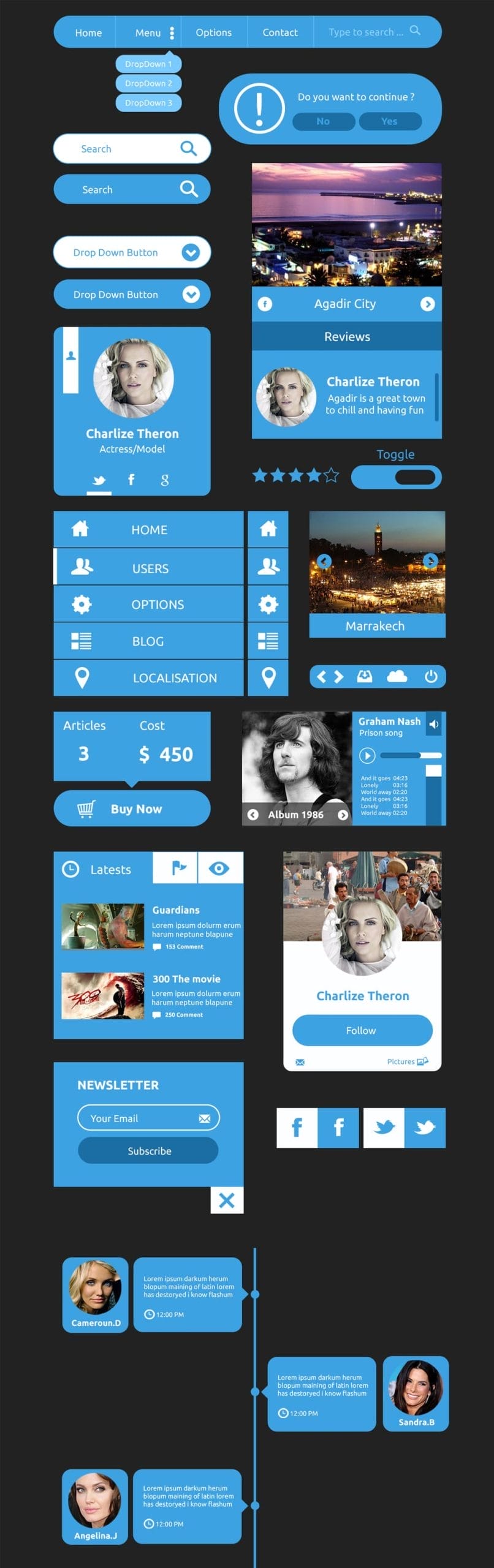 50+ Free Flat style UI Kits 8 Free UI KIT