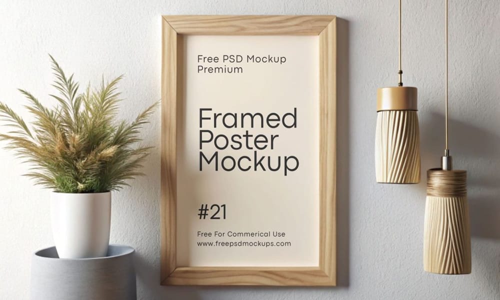 The Ultimate Collection of 2000+ Free Mockup Templates PSD Designs 397 Free Wooden Portrait Poster Frame Mockup