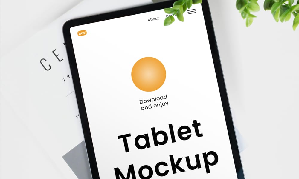 The Ultimate Collection of 2000+ Free Mockup Templates PSD Designs 67 Free iPad Screen with Plant Mockup PSD