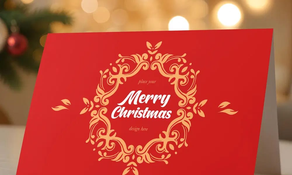 The Ultimate Collection of 2000+ Free Mockup Templates PSD Designs 158 Merry Christmas Greeting Card Mockup