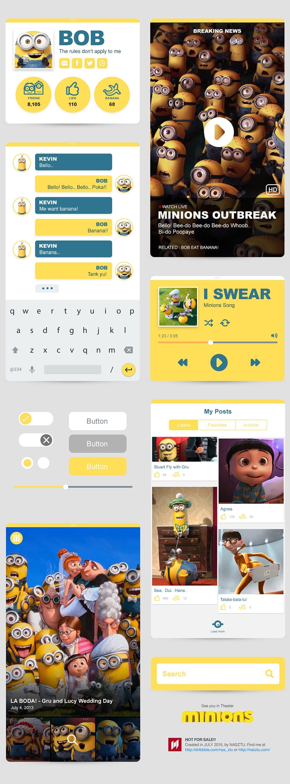 Minions Ui Kit PSD 