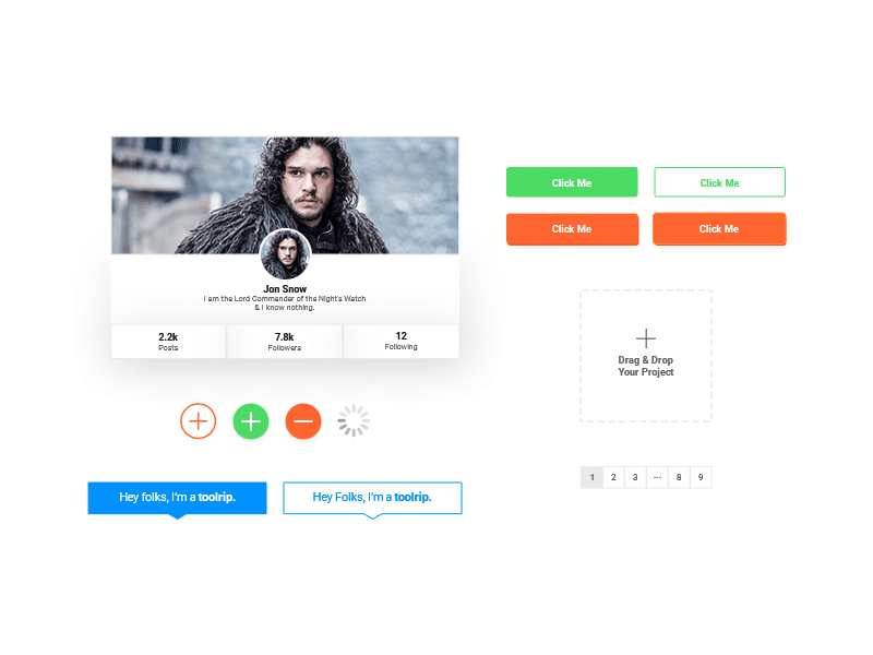 50+ Free Flat style UI Kits 3 Modern Flat UI Kit PSD