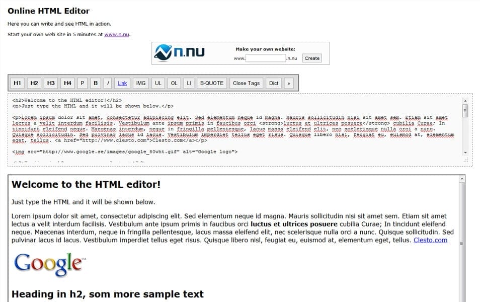 Online HTML Editor