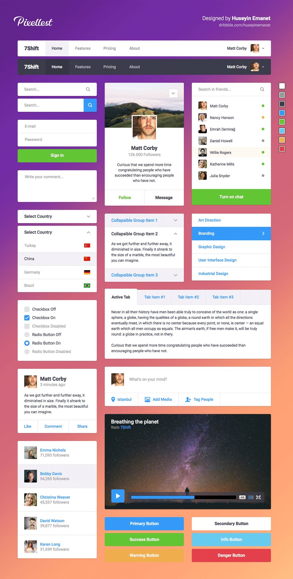 50+ Free Flat style UI Kits 6 Pearl UI Kit