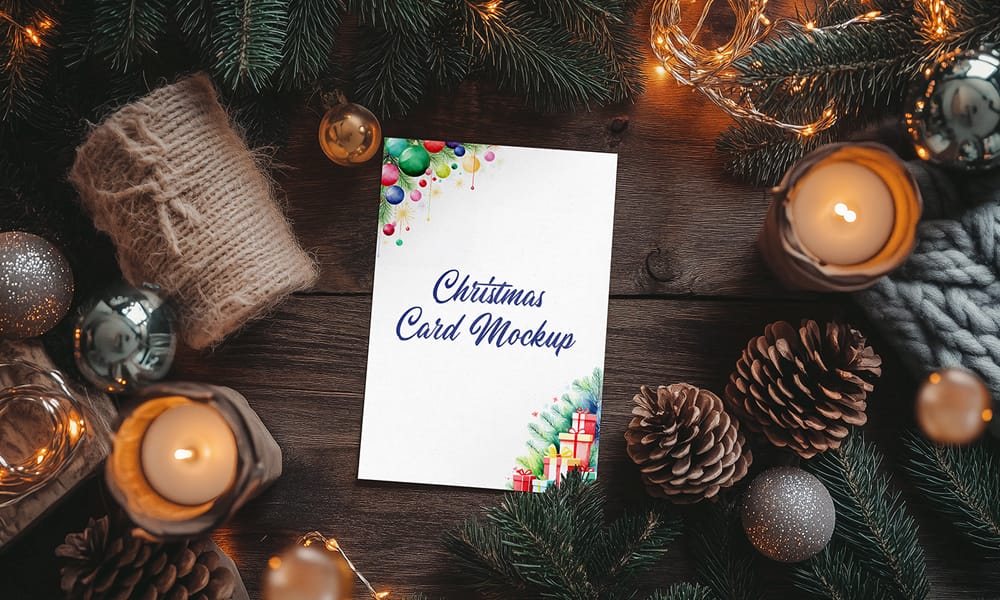 The Ultimate Collection of 2000+ Free Mockup Templates PSD Designs 155 Post Card with Decorations Mockup