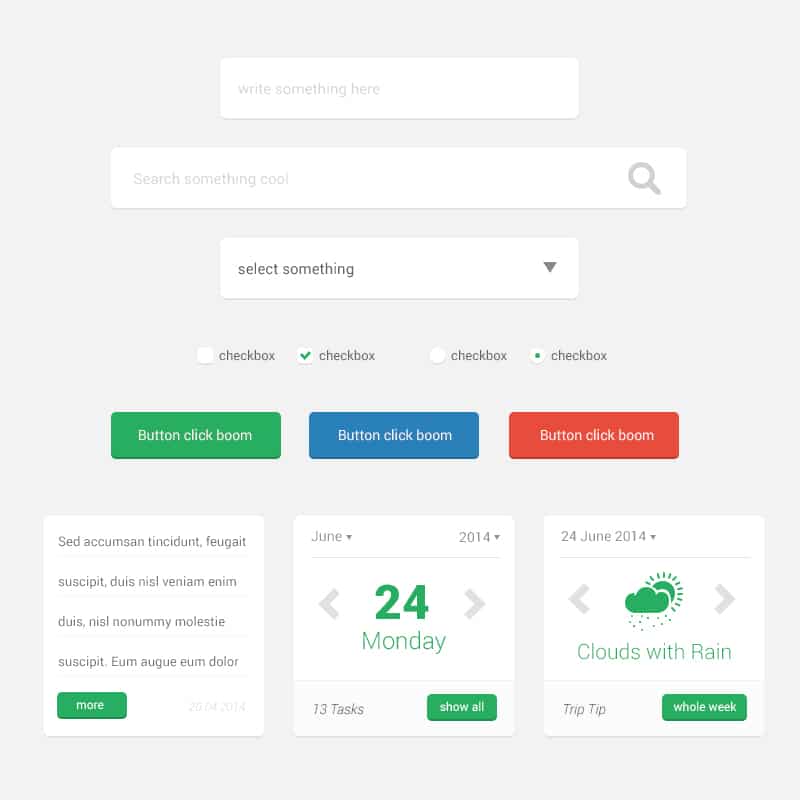 50+ Free Flat style UI Kits 27 Small Flat UI kit