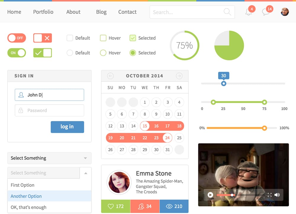 50+ Free Flat style UI Kits 25 Free UI Kit PSD