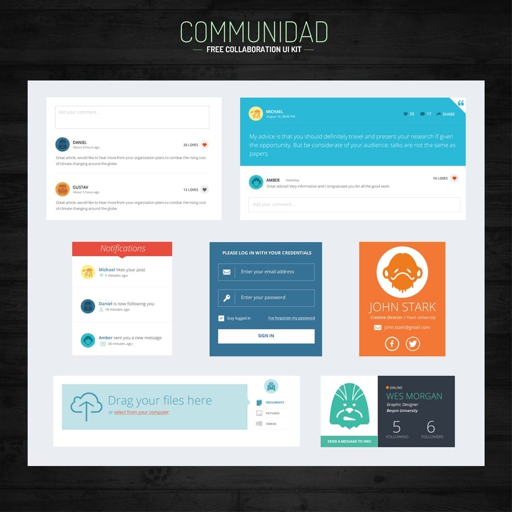 50+ Free Flat style UI Kits 29 Free UI Kit PSD